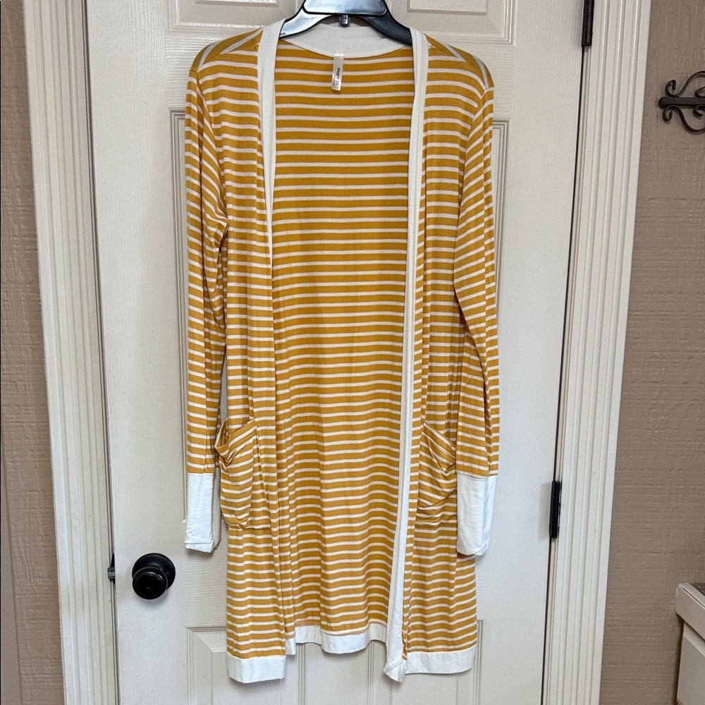 Magic Fit mustard color Striped cardigan